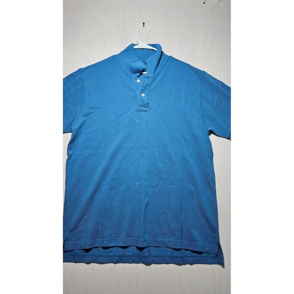 Eddie Bauer Polo Shirt Men’s Large Blue Plain Short Sleeve New Without Tags - Picture 1 of 3